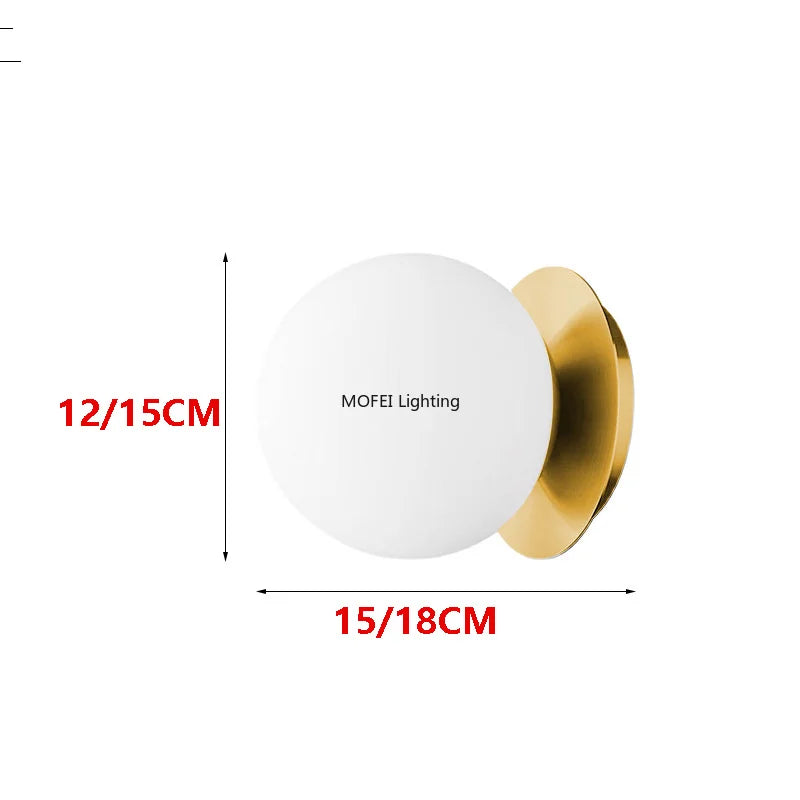 Nordic Globe Glass Wall Lamp Bathroom Mirror Front Minimalist Modern Bedroom Bed Sconce Lighting Fixtures Lamparas Home Decor