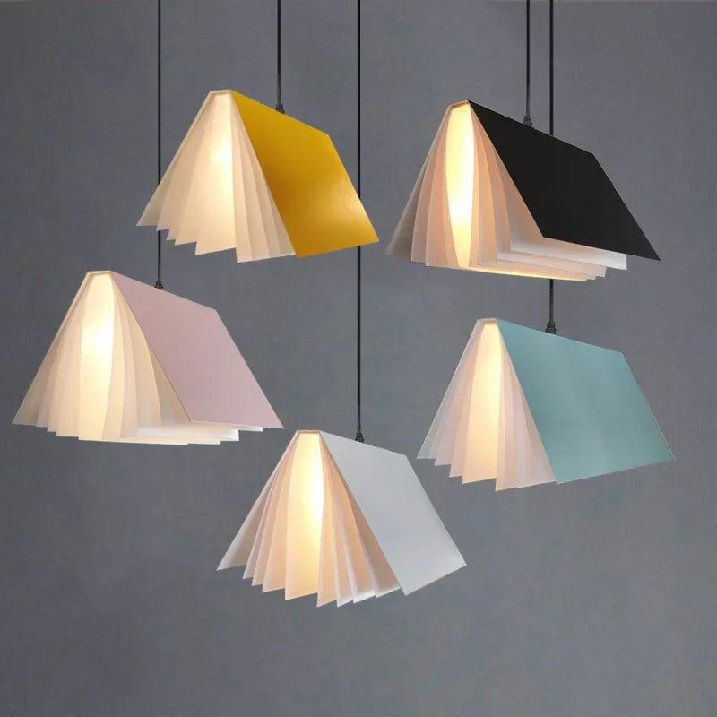 Novelty Pendant Lights Book Decoration Hanging Lampsstudy Room Library Minimalist Staircase Lights for Bookstore Decoration
