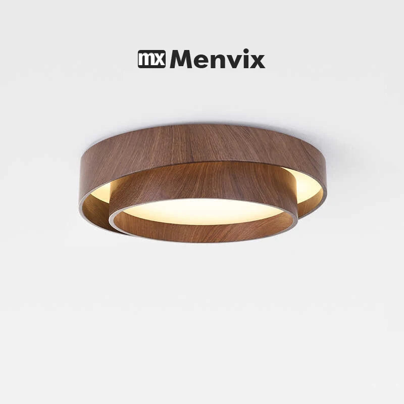 Nordic Walnut Wood LED Ceiling Chandelier for Living Dining Room Balcony Bedroom Lamp Home Decor Indoor Lighting Fixture