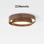 Nordic Walnut Wood LED Ceiling Chandelier for Living Dining Room Balcony Bedroom Lamp Home Decor Indoor Lighting Fixture