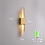 Nordic LED Wall Lamp Rechargeable Indoor Light Plug in Bedroom Bedside Living Room for Home Stairs Decoration Lamps Wall Light