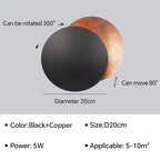 Eclipse-Shaped LED Wall Sconce Light for Bedroom Living Room Stair Hallway Bedside Indoor Modern Decorative Fixture