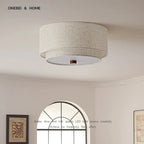 American Style Retro Fabric Ceiling Light Living Room Dining Room Bedroom Corridor Ceiling Light Decoration Home LED Lighting