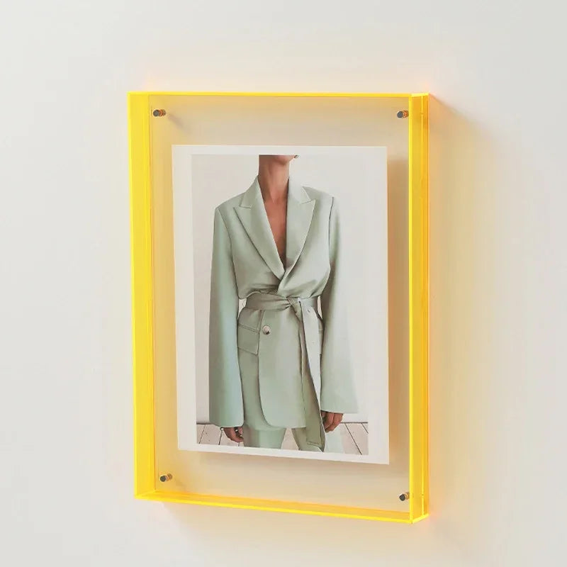 Ins Style Acrylic Photo Frame Colorful Picture Frame without Photos Transparent Table Wall Decoration Hall Bedroom