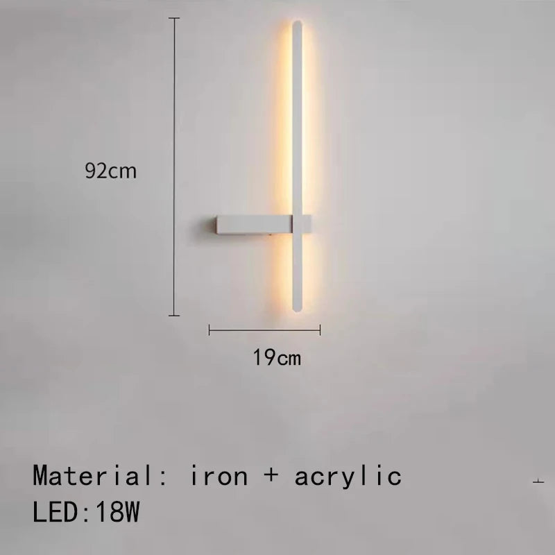 Nordic Lamp Minimalist LED Wall Lights Aluminium Living Room Bedroom Sconce Home Decor Art Design Free Collocation Dropshipping