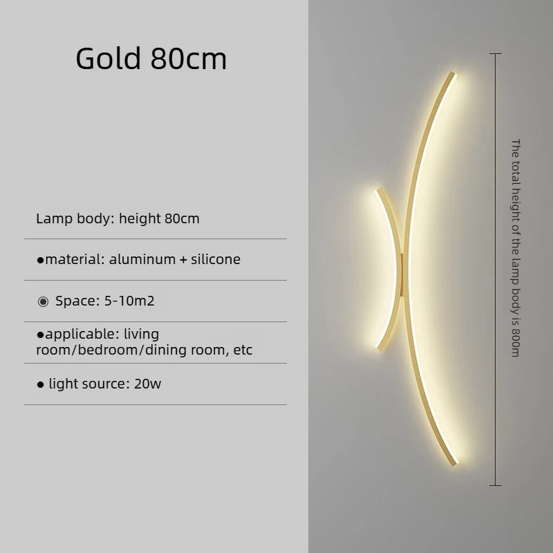LED Wall Lamp Modern Minimalist Linear Wall Sconce Designer for Bedroom Living Room Hallway Kitchen Home Accent Wall Decor