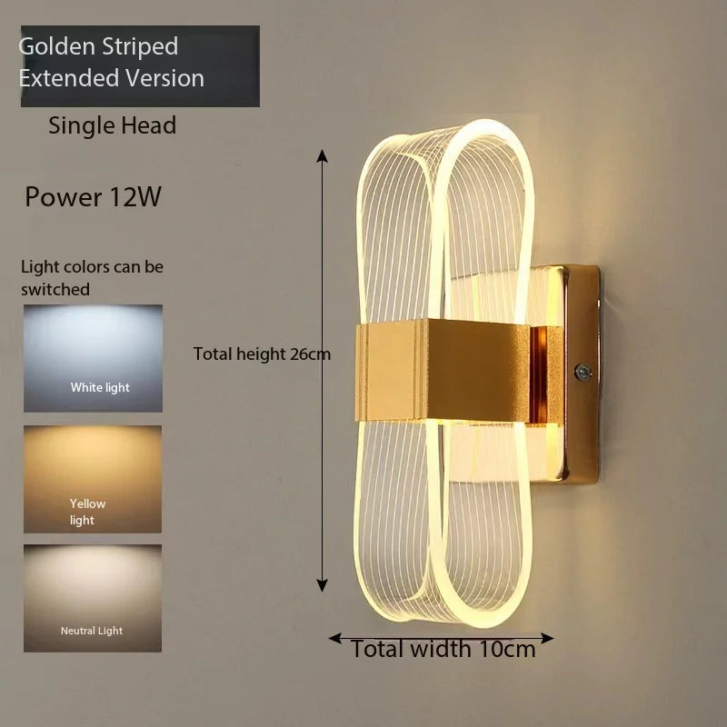 LED Nordic Wall Light Modern Minimalist Creativity Déco Chambre for Staircase Corridor Living Room Bedhead Luminaire Murale