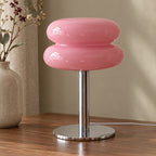 Bordslampa i glas med USB – Cremia – Usb / rosa A – produktfokuserad miljöbild