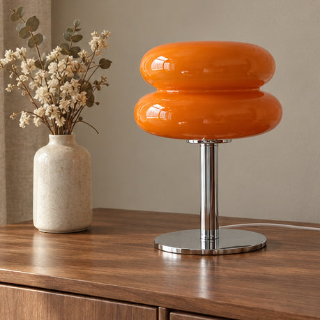 Bordslampa i glas med USB – Cremia – Usb / orange A – produktfokuserad miljöbild