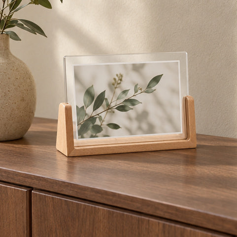 Fotoram med trä och akryl – Ulla – 12.7 × 17.8 cm-B – produktfokuserad miljöbild