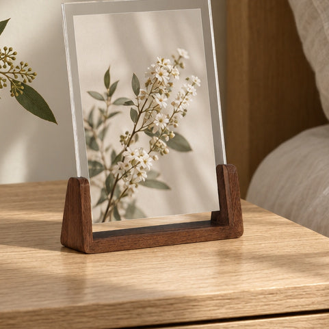 Fotoram med trä och akryl – Ulla – 10.2 × 15.2 cm-1A – produktfokuserad miljöbild