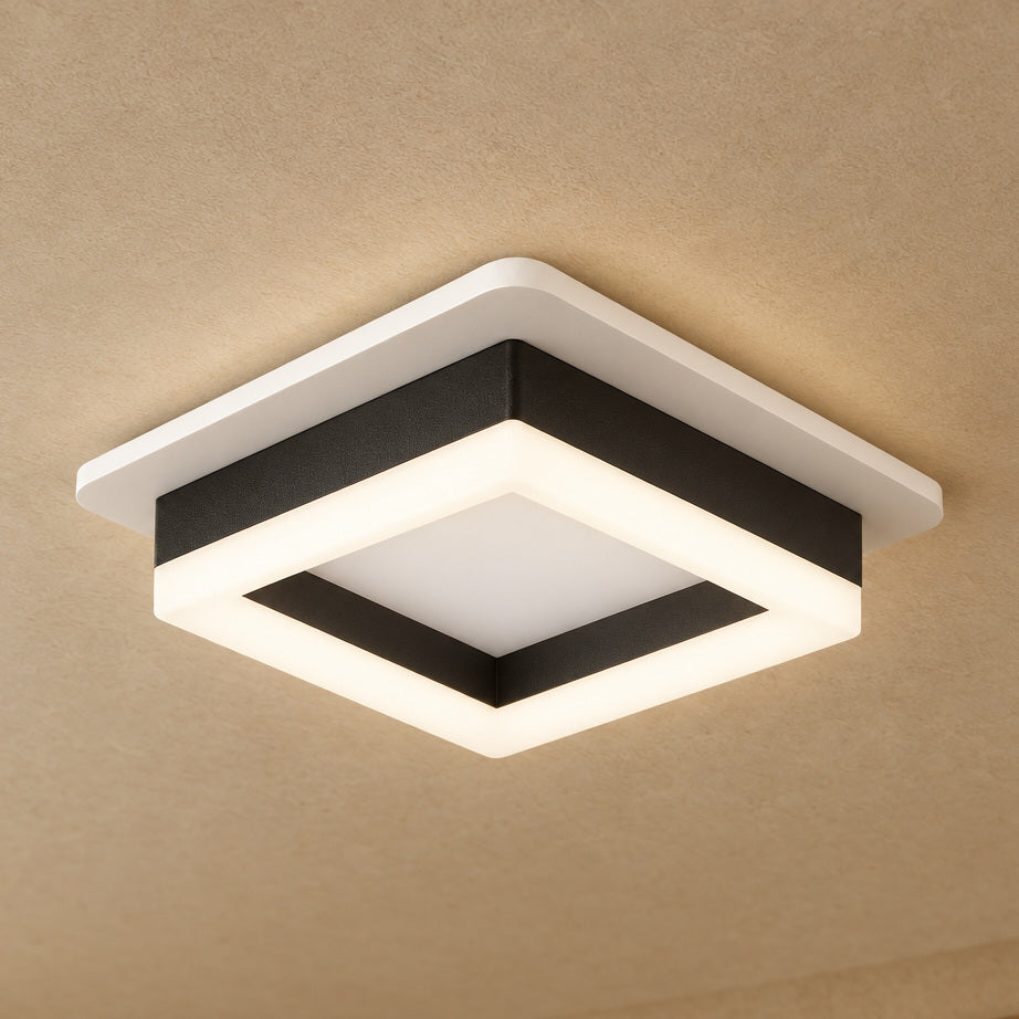 Liten taklampa med tre ljustoner – Tjugo – fyrkantig-20 cm-svart / tre ljustoner – produktfokuserad miljöbild