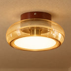 Lampa med bärnstens- eller grått glas – Ambra – bärnstensfärgad / tre ljustoner – produktfokuserad miljöbild