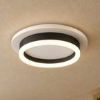 Liten taklampa med tre ljustoner – Tjugo – rund-20 cm-svart / tre ljustoner – produktfokuserad miljöbild