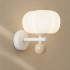Vägglampa med rundad skärm – Pumpia – Wd362-beige / kallvitt(5500-7000 K) – produktfokuserad miljöbild