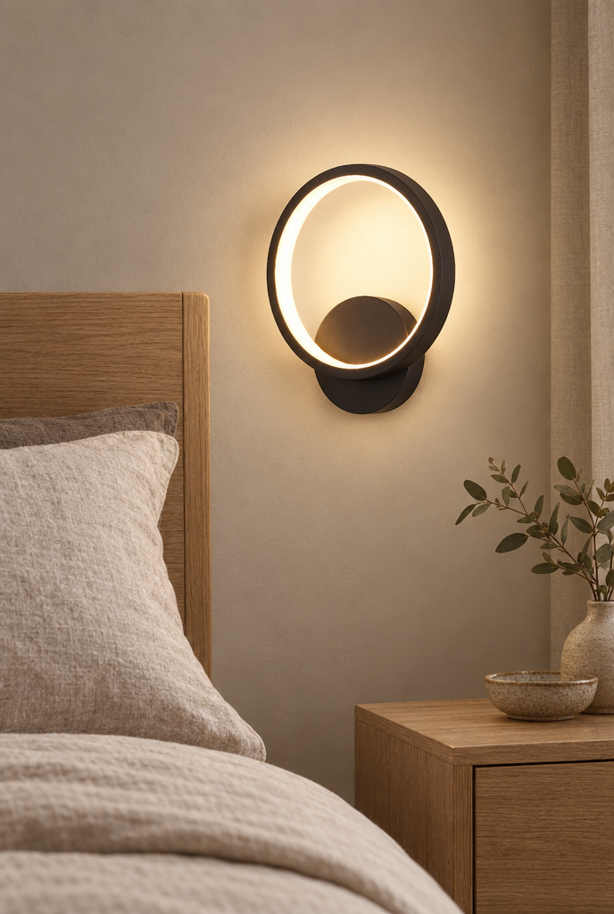 Vägglampa med lysande ring