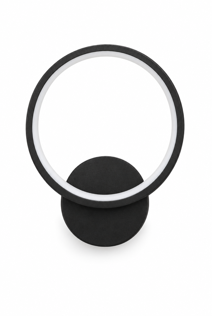 Vägglampa med lysande ring – vit bakgrund