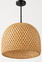 Flätad pendellampa i bambu, 30 cm