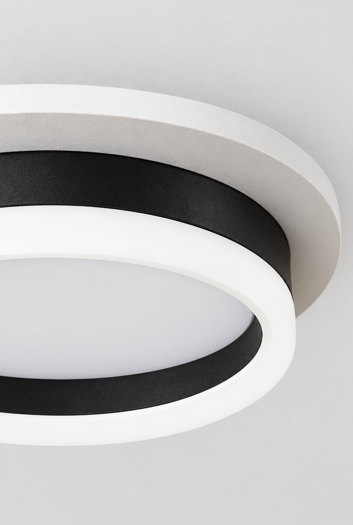 Kompakt LED-plafond med ringformad ljusyta