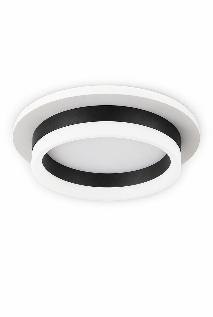 Kompakt LED-plafond med ringformad ljusyta – vit bakgrund