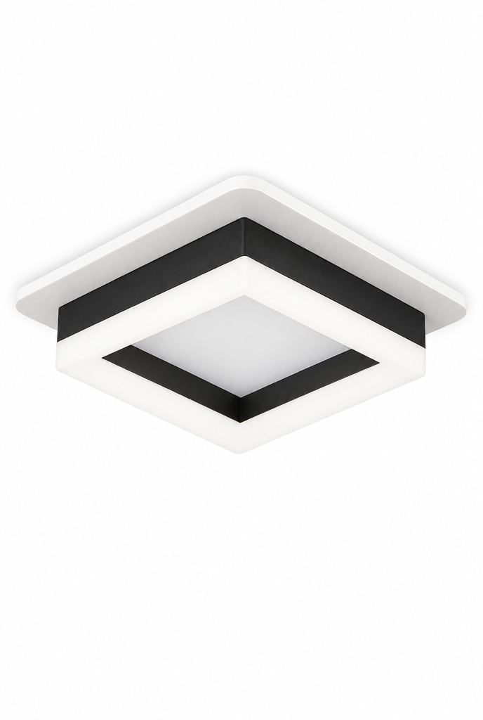 Kompakt LED-plafond med ringformad ljusyta – vit bakgrund