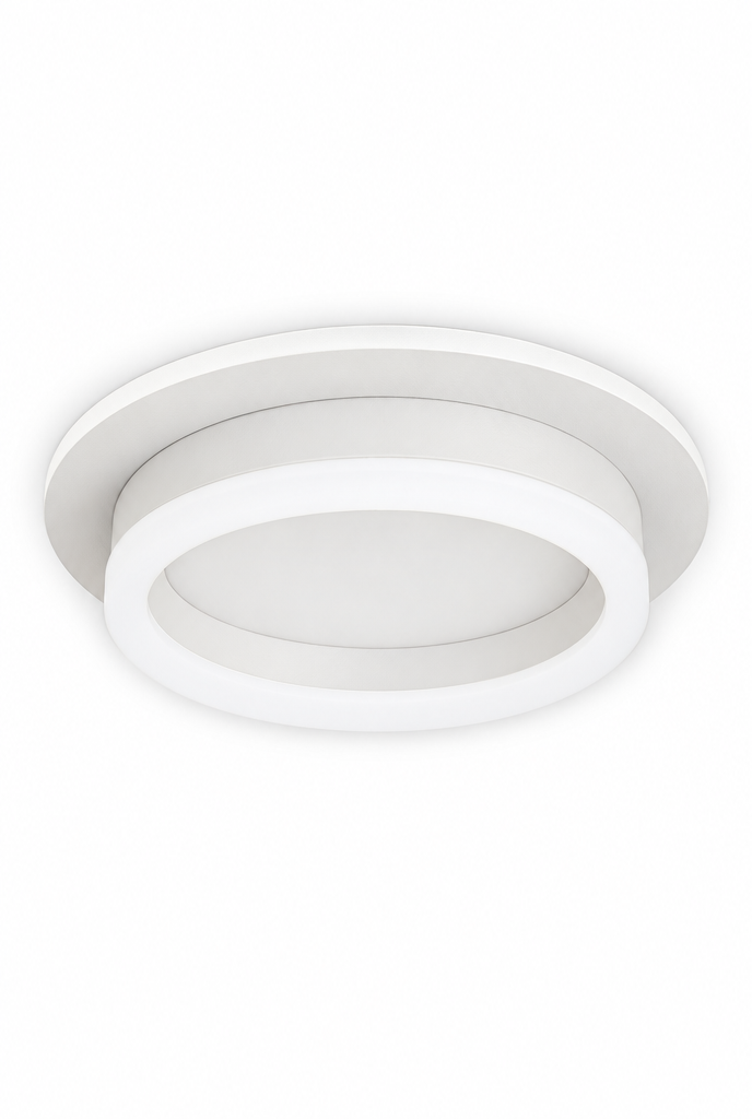 Kompakt LED-plafond med ringformad ljusyta – vit bakgrund