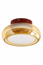 Rund glastaklampa – vit bakgrund