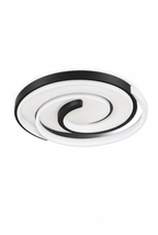 Takplafond med svartvit LED-spiral – vit bakgrund