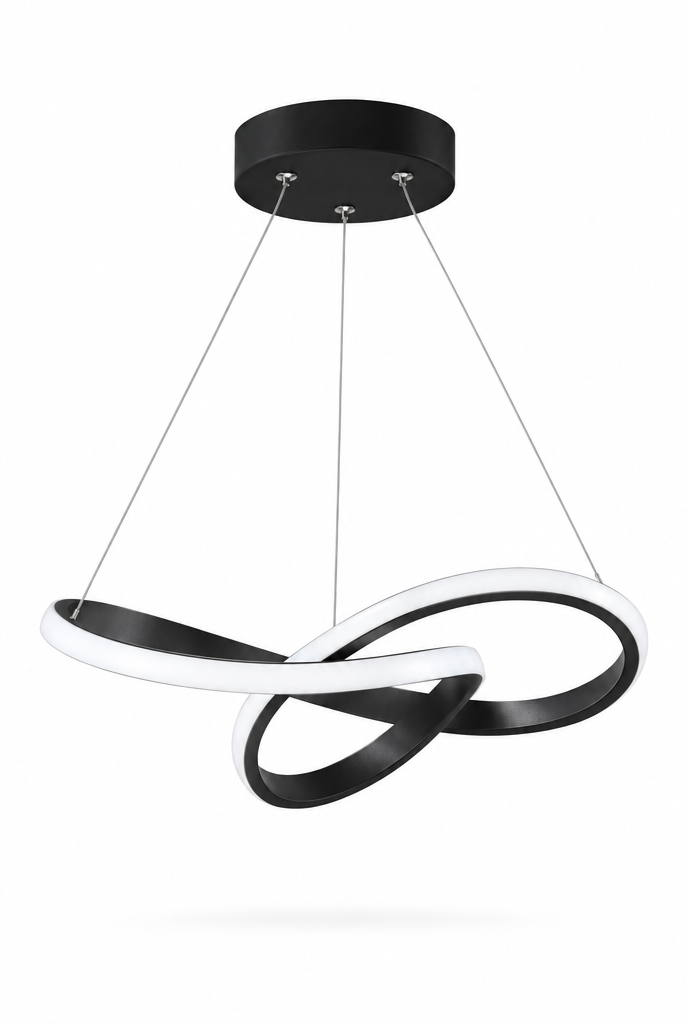 Takpendel med böljande LED-form – vit bakgrund