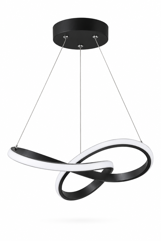 Takpendel med böljande LED-form – vit bakgrund