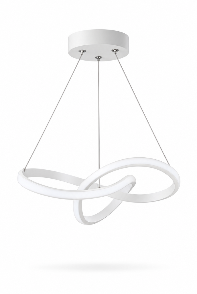 Takpendel med böljande LED-form – vit bakgrund