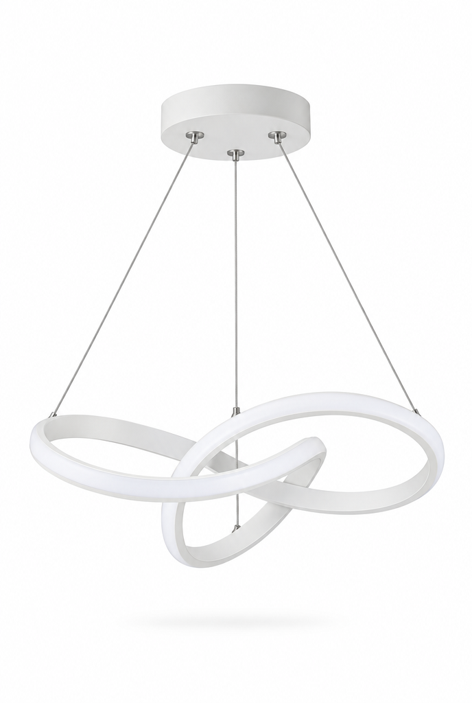 Takpendel med böljande LED-form – vit bakgrund