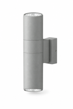 Utomhusvägglampa rund, grå, 6 W