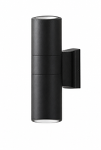 Utomhusvägglampa rund, svart, 6 W