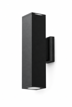 Utomhusvägglampa fyrkantig, svart, 6 W