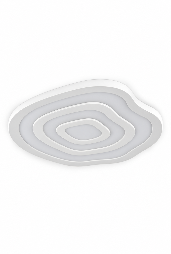 Vitiro – vit LED-taklampa 50 cm, släckt mot vit bakgrund